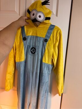 Yellow & Blue Kids Minion-Style Hooded Costume
